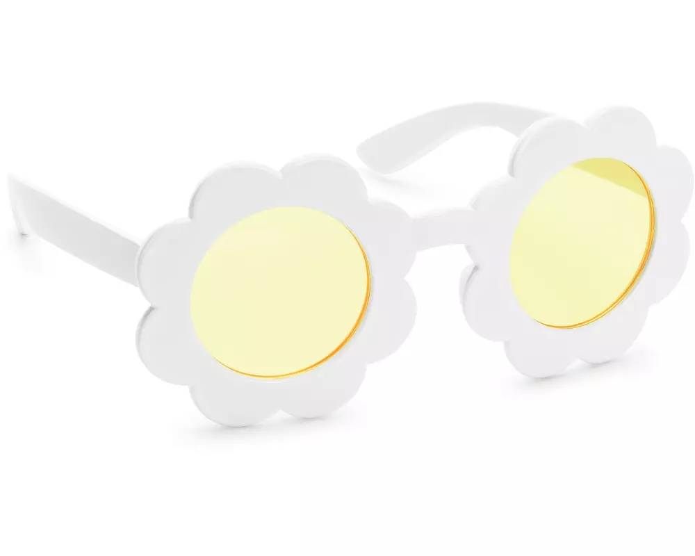 Partydeco Partybrille Gänseblümchen 13 x 6 x 13 cm, Weiss