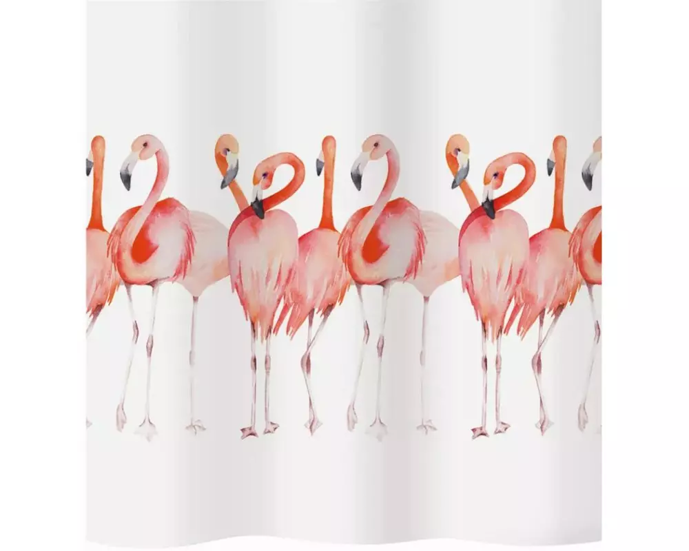 diaqua Duschvorhang Flamingo 180 x 180 cm, Weiss/Rosa