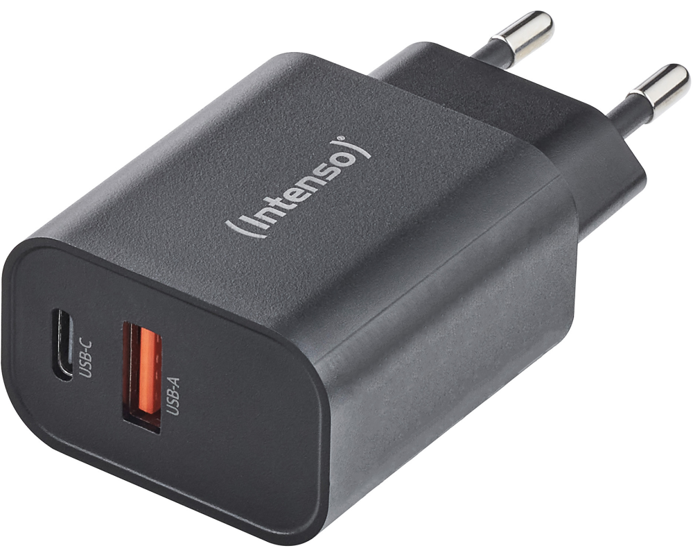 INTENSO Power Adapter W30AC Charger 7803010 30W, USB-A & USB-C black