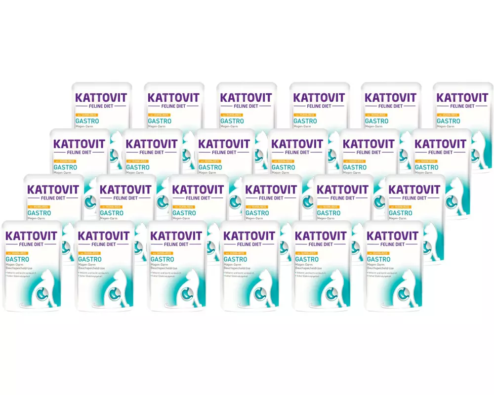 Kattovit Nassfutter Gastro Huhn und Reis, 24 x 85 g