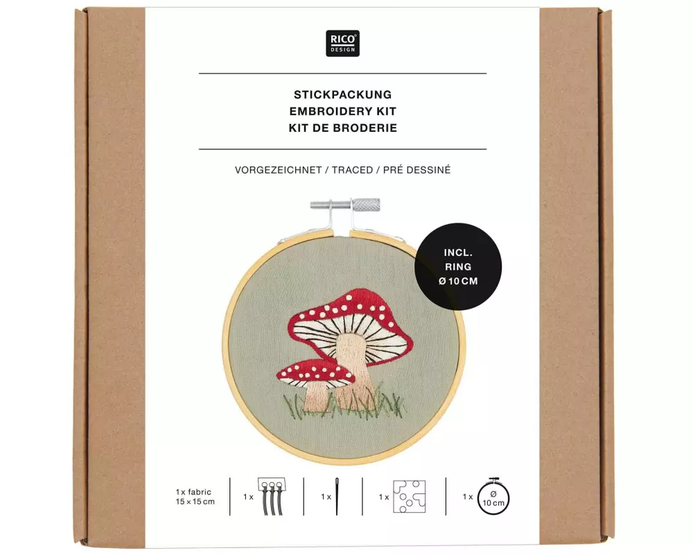 Rico Design Stickset Pilze Ø10 cm