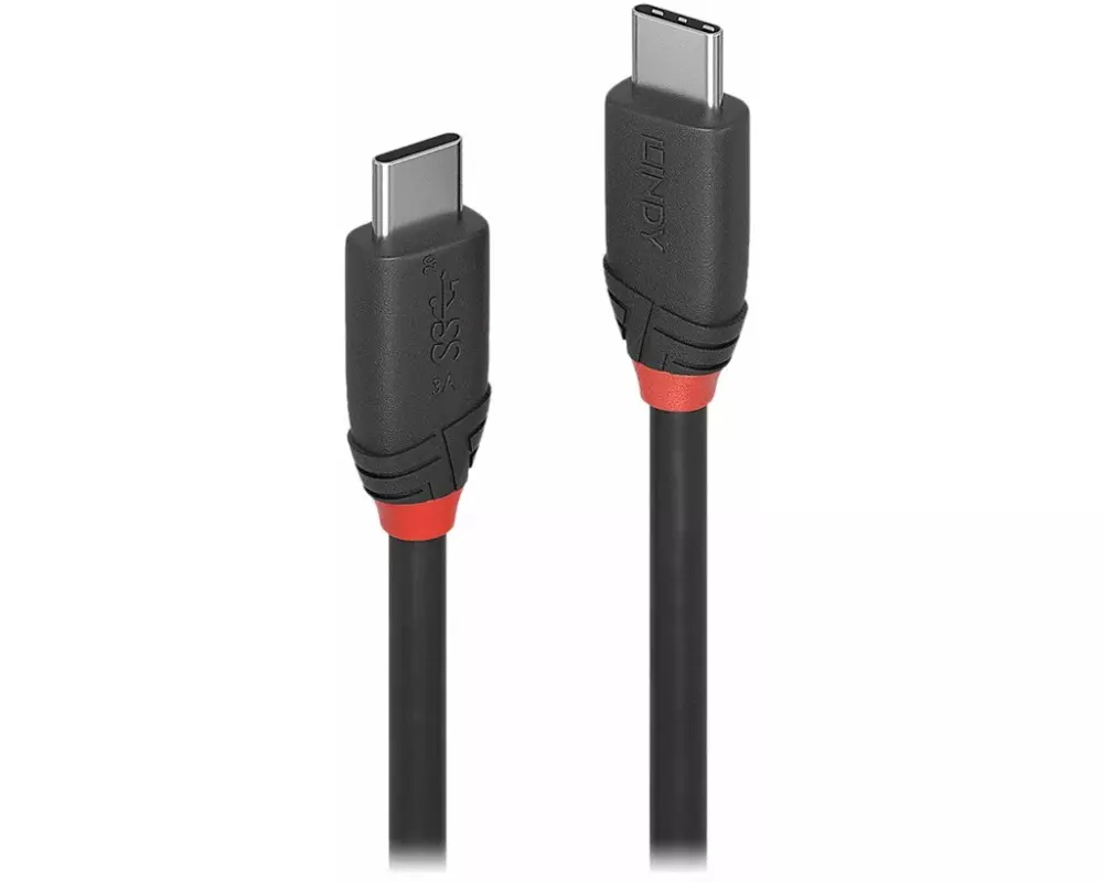 LINDY Black Line USB Cable, USB 3.1, USB/C-USB/C M-M, 1m