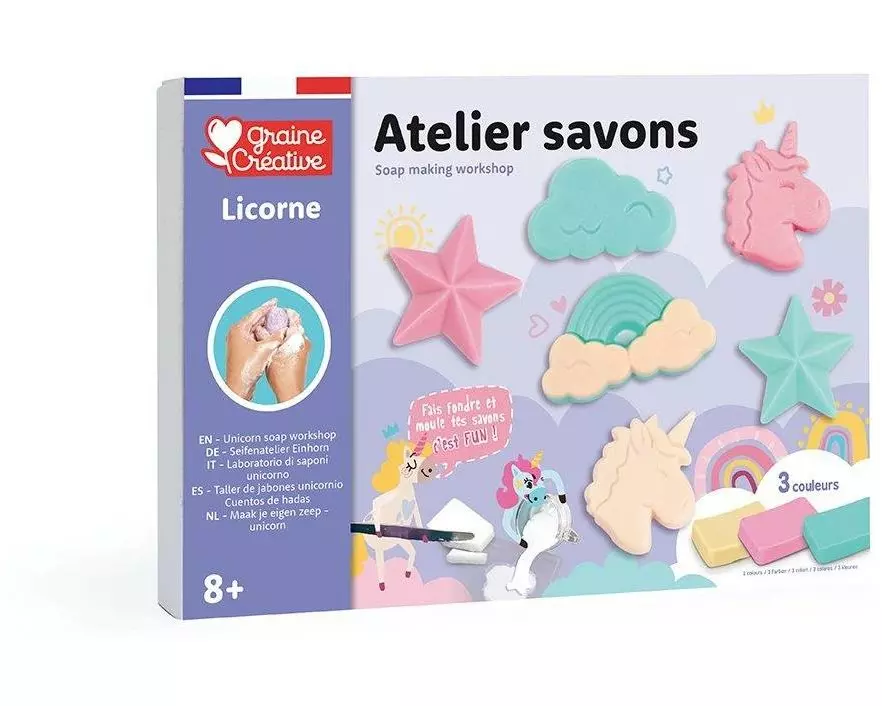 Graine Créative Graine Créative Seifenworkshop Einhorn Set 5-teilig