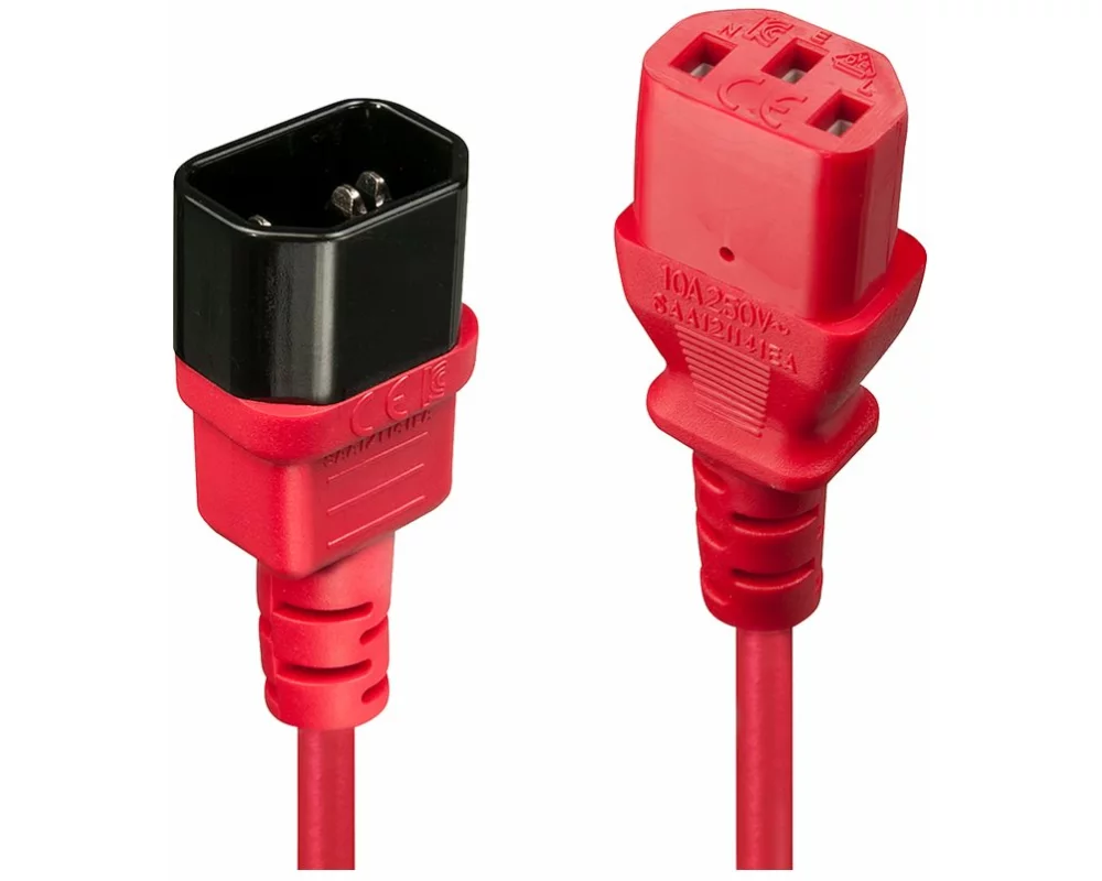 LINDY 2m IEC Extension Lead, Red