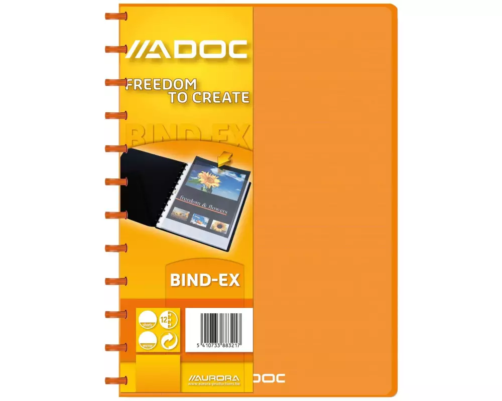 Adoc Sichtbuch Colorlines A4, 30 Taschen, Orange