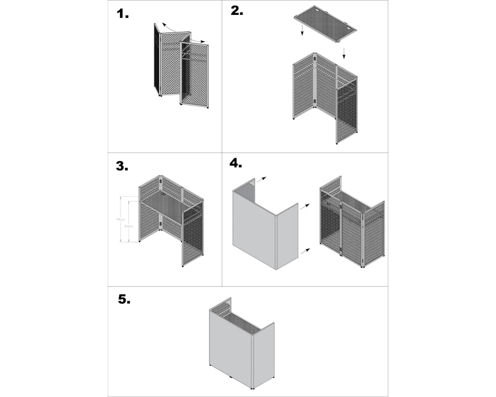 Vonyx DBC105 Faltbares DJ-Booth Aluminiumgestell mit Lycra-Cover