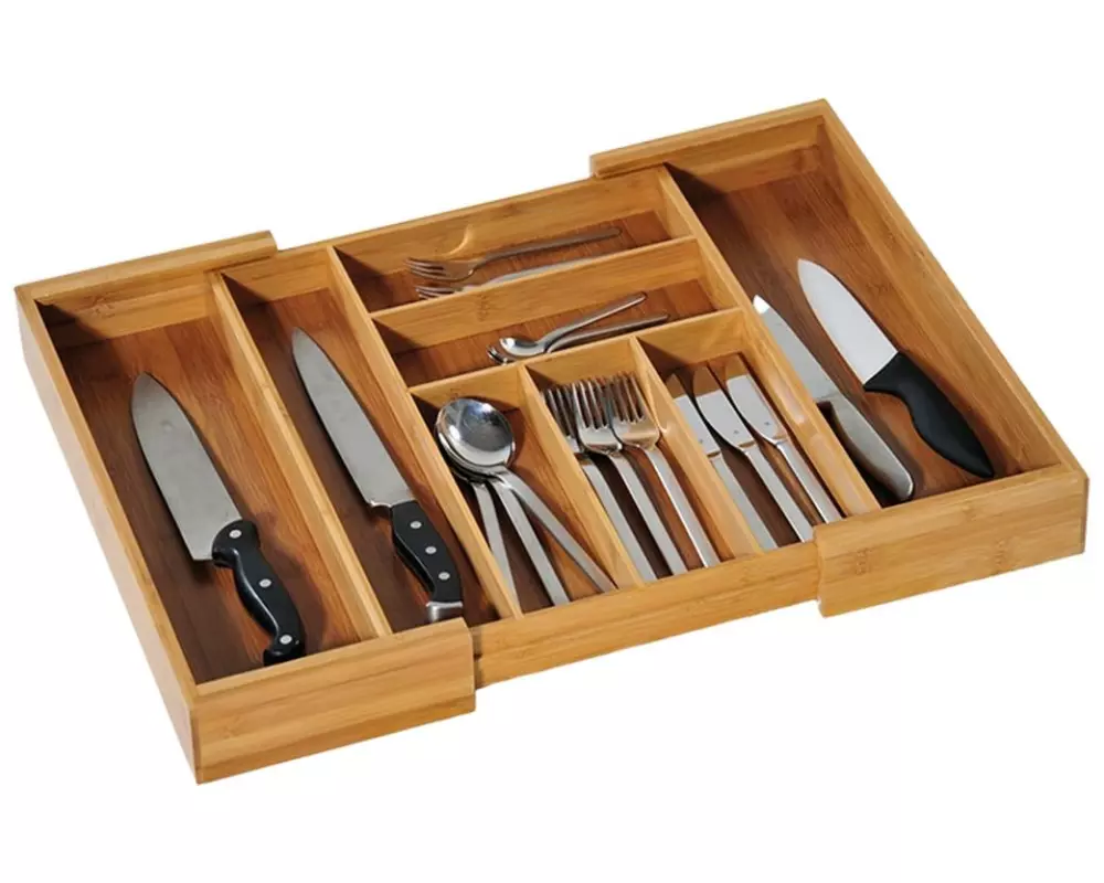 Kesper Besteckkasten Bambus Holz Braun variabel ausziehbar