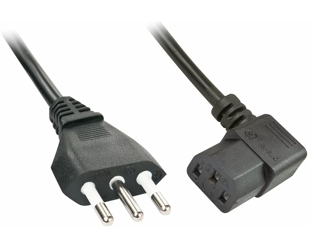 LINDY 2m angled IEC Mains lead, italy