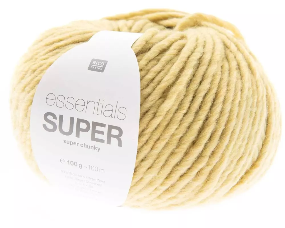 Rico Design Wolle Essentials Super Super Chunky 100 g, Pastellgelb