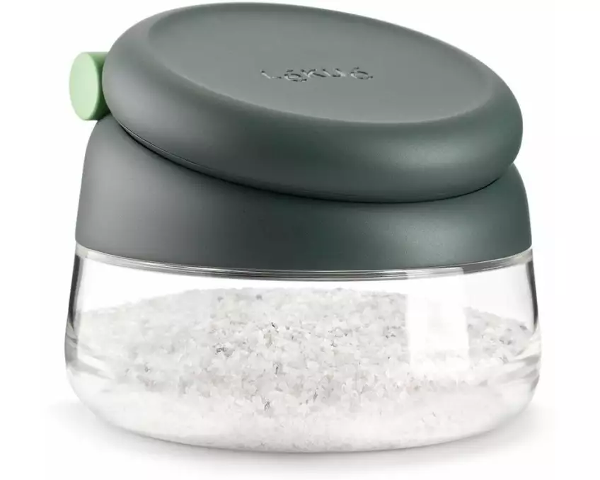 Lékué Vorratsdose mit Messlöffel, Glas, Grau