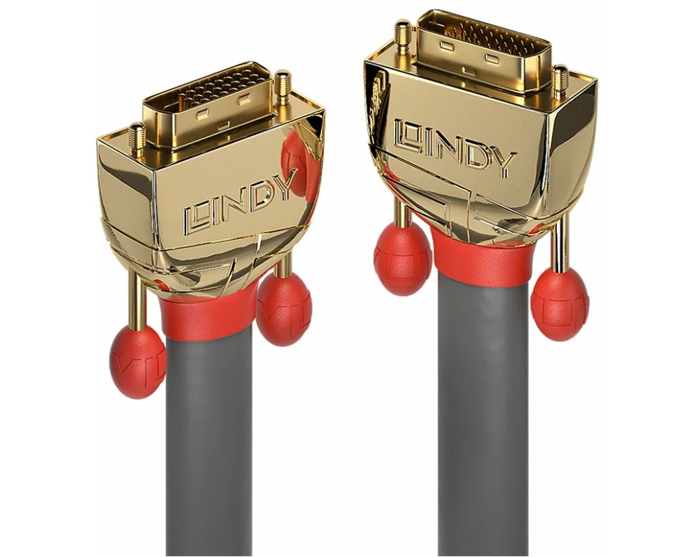 LINDY GOLD Video Cable, Dual Link, DVI-DVI M-M, 15m, grey, DVI-D