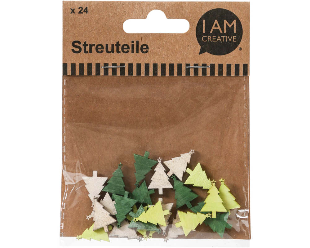 I AM CREATIVE Streuteile Tanne, III 2cm 4501.53 grün 24 Stück