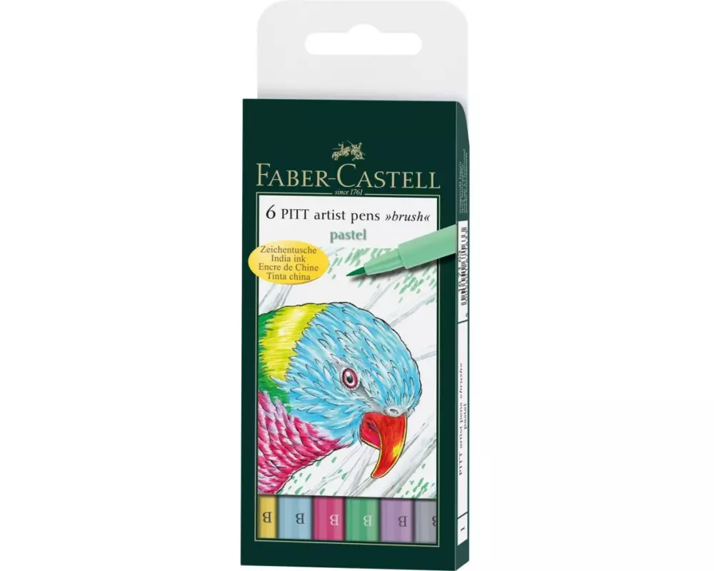 Faber-Castell Tuschestift Pitt Artist Pen Pastel 6er Etui