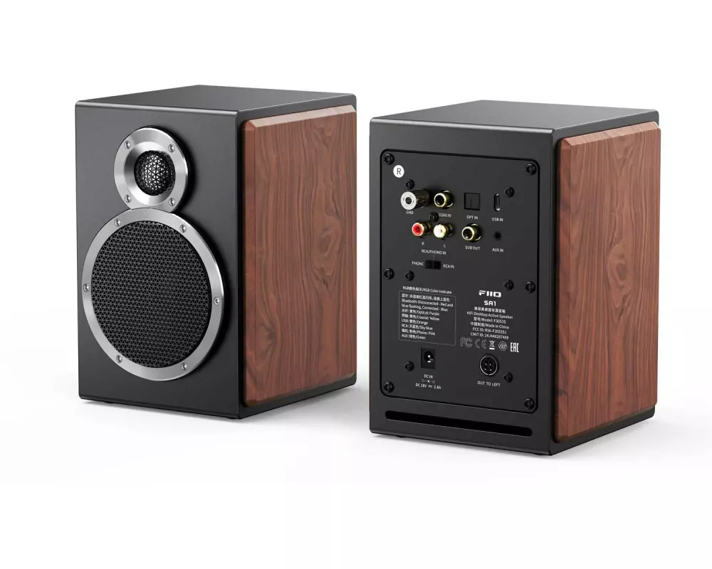 FiiO SA1 Aktiv-Lautsprecher (1 Paar) Schwarz/Holz