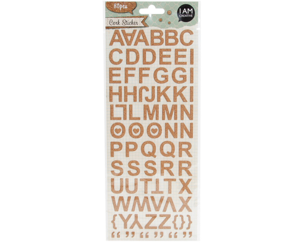 I AM CREATIVE Kork Sticker, ABC II 4087.31 80 Stück