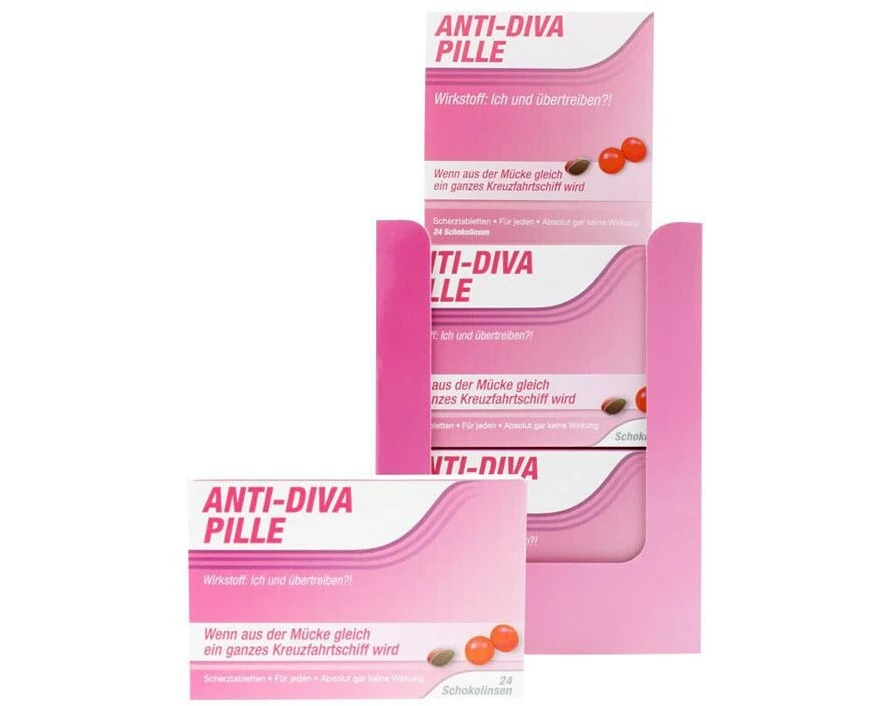 Trend Import Scherztabletten Anti Diva Pille 22g, aus Schokolade