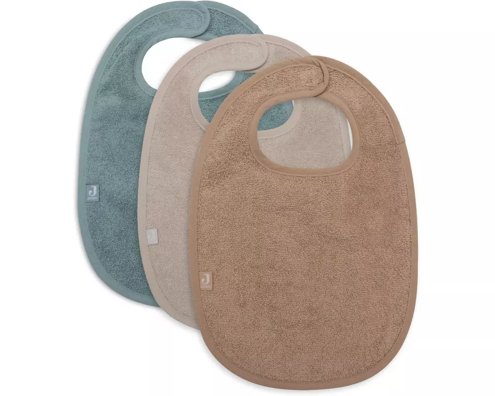 Jollein Lätzchen Frottee 3er Set Sea Green/Nougat/Biscuit 27 x 37 cm