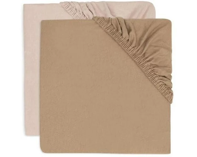 Jollein Fix-Leintuch Jersey 2er, 40/50 x 80/90 cm, Wild Rose/Biscuit
