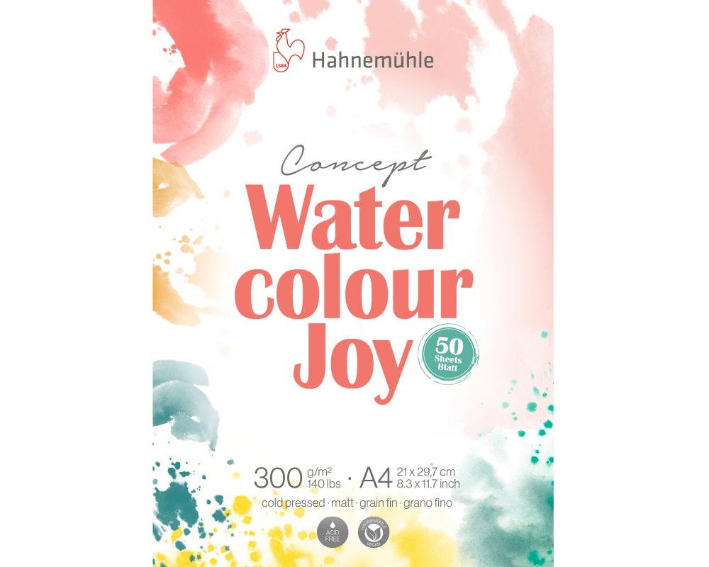HAHNEMÜHLE Aquarellblock Joy A4 10625051 weiss, 300g 50 Blatt