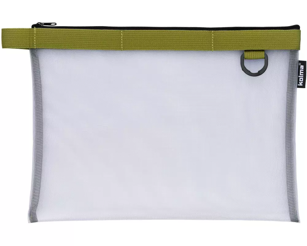 Kolma Accessoires-Tasche Nylon Bag A4 Transparent / Olivgrün