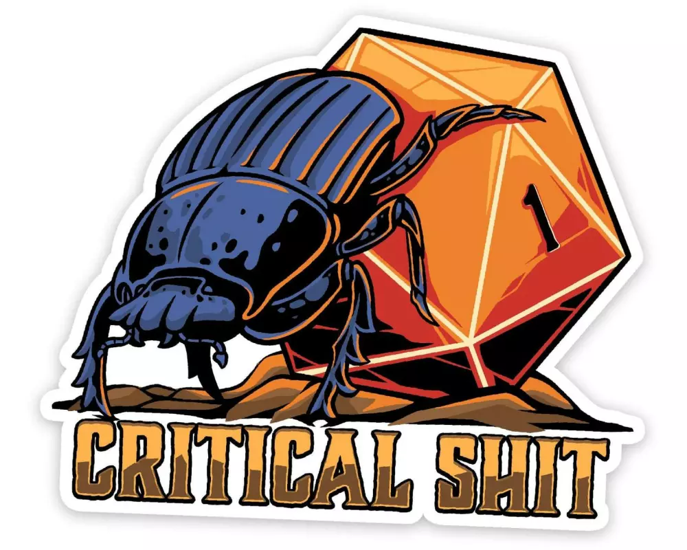 Glass Staff Critical Shit Sticker Orange