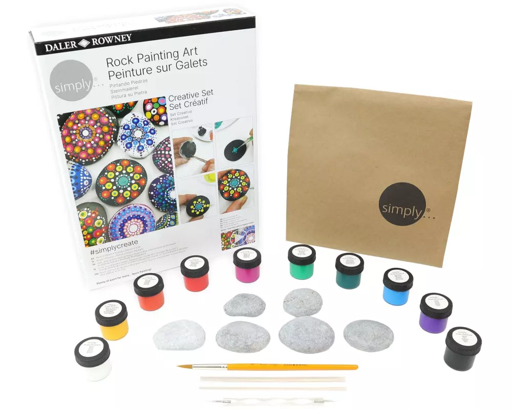 Basteln Malset Rock Painting Art 20-teilig