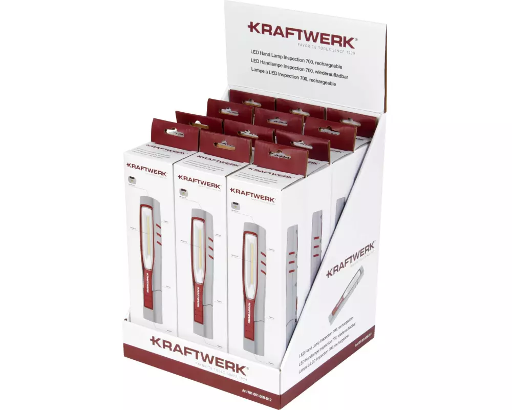 Kraftwerk 12 x LED Handlampe Inspection 700, 3.7 V, 2600 mAh