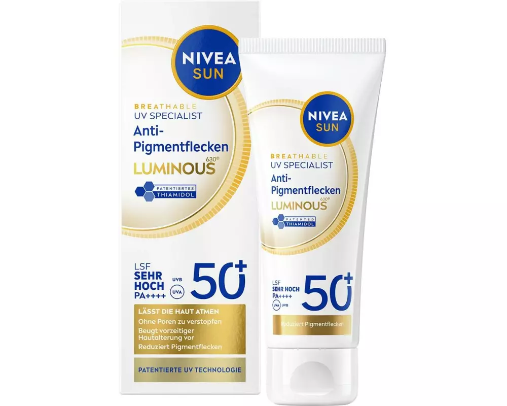 NIVEA SUN Sonnencreme UV Face Luminous Anti-Pigments LSF 50+ 40 ml