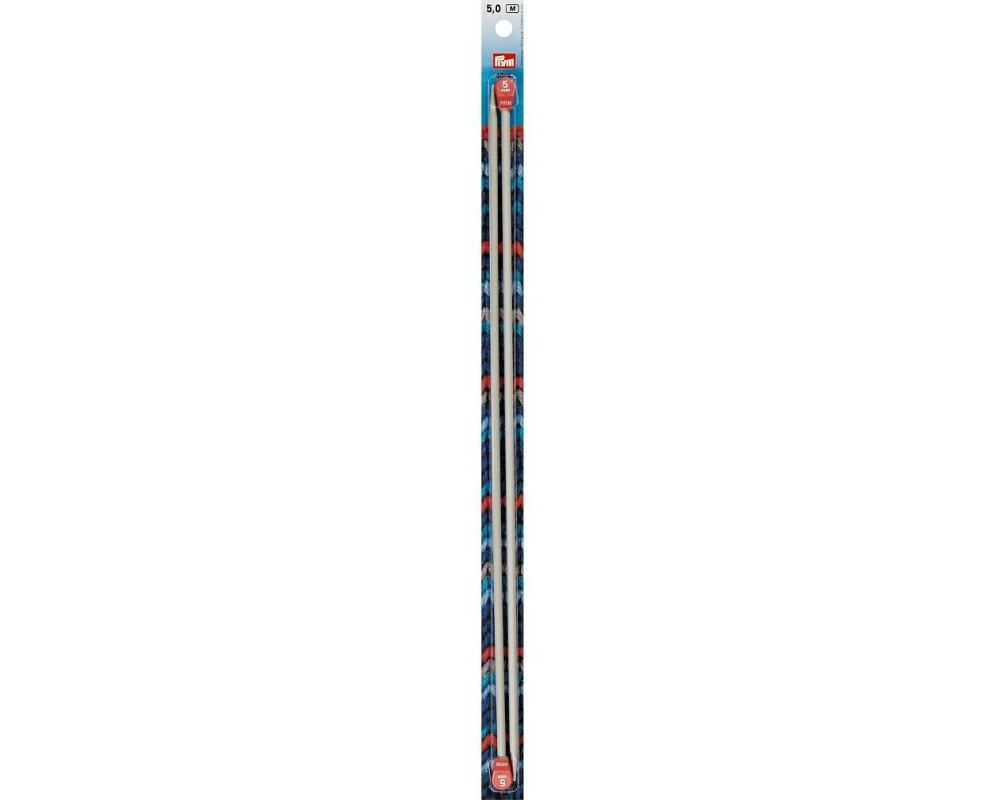 Prym Jackenstricknadel Alu, Grau 5.00 mm, 40 cm, Karte 2 Stück