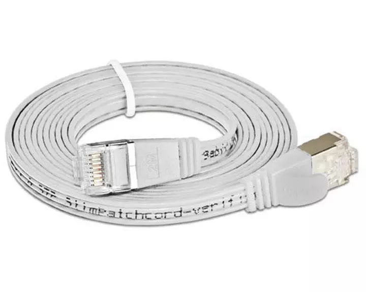 SLIM Slimpatchkabel RJ-45 - RJ-45, Cat 6, STP, 0.75 m, Weiss