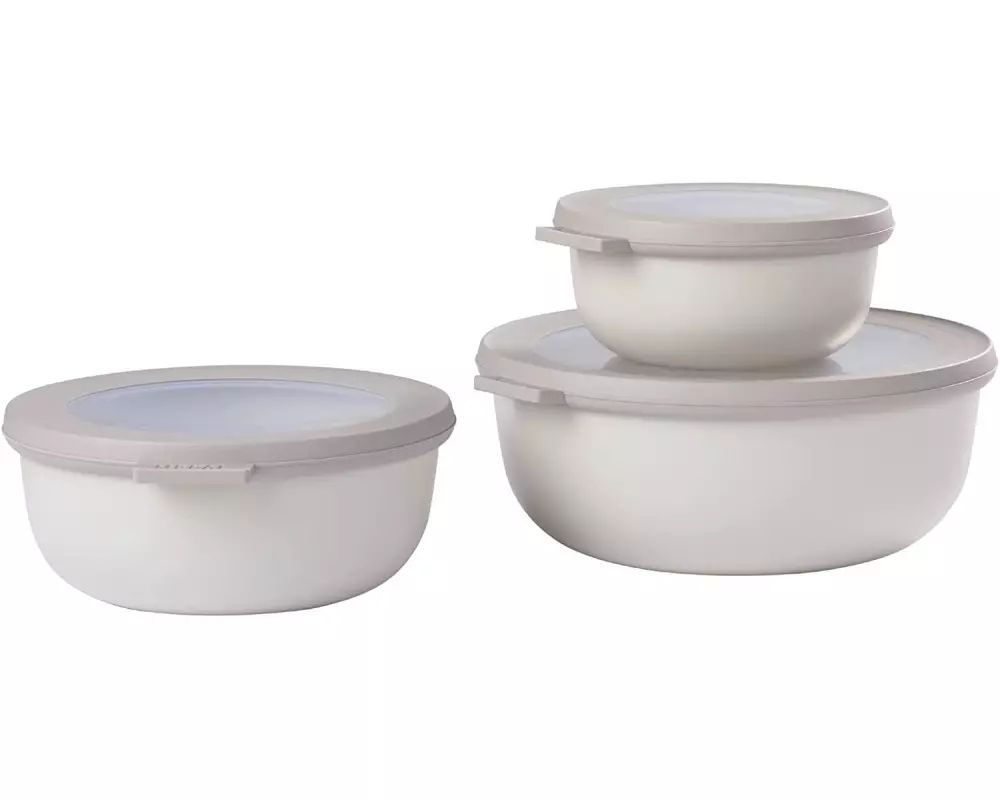 MEPAL Multischüssel-Set Cirqula Set 3-teilig rund 1.25 l, Weiss