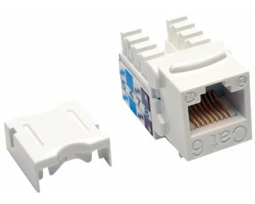 EATON TRIPPLITE Cat6/Cat5e, 110 Style, Punch Down, Keystone Jack - White, 25-Pack, TAA