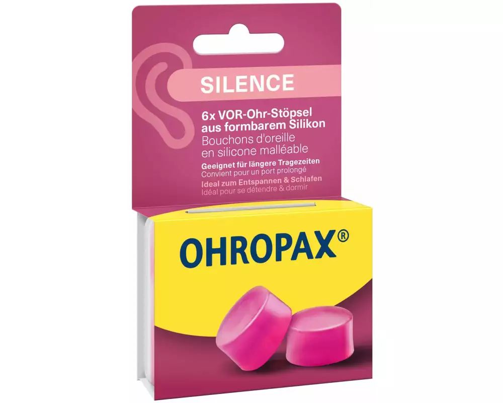 Ohropax Ohrstöpsel Silence, Silicon 6 Stück