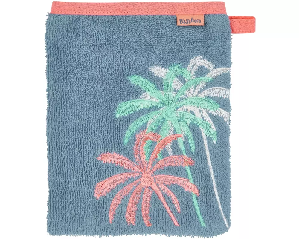 Playshoes Baby-Waschhandschuh Palmen Hellblau