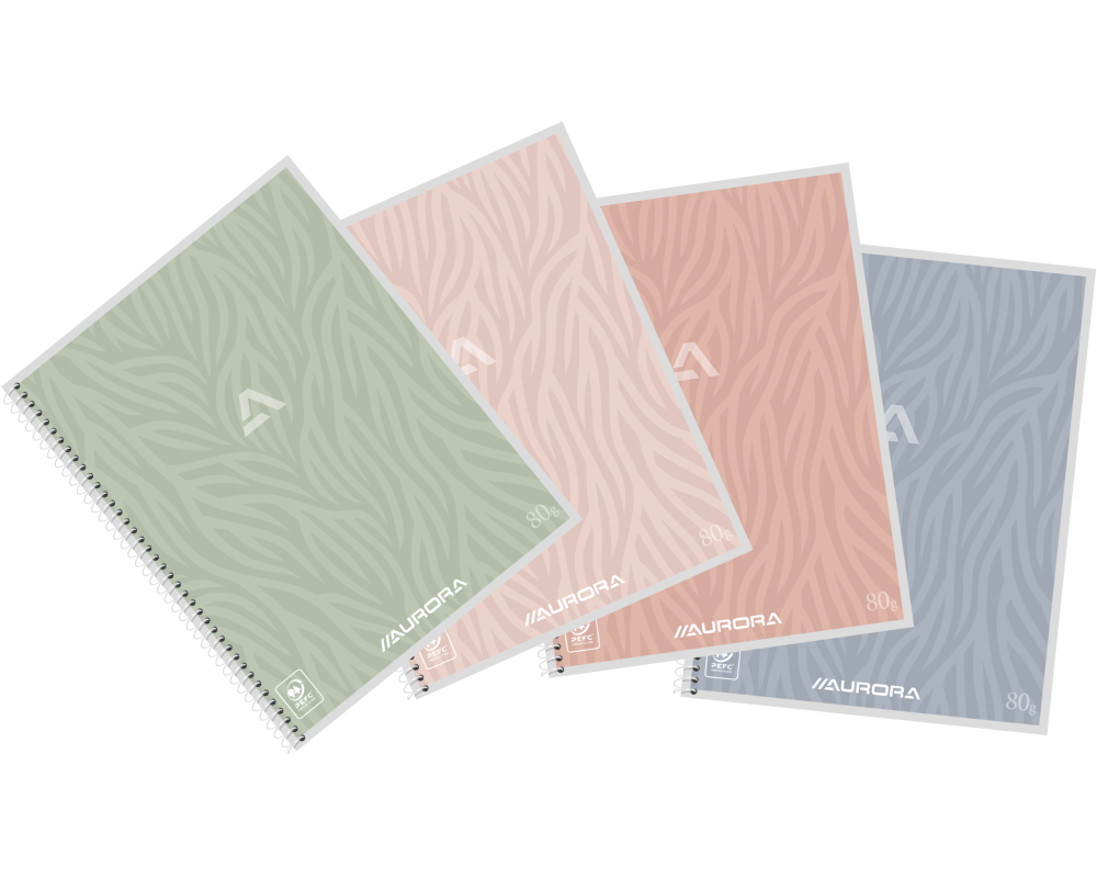 AURORA Spiralheft A5 2160D1L assortiert, liniert 120 Seiten
