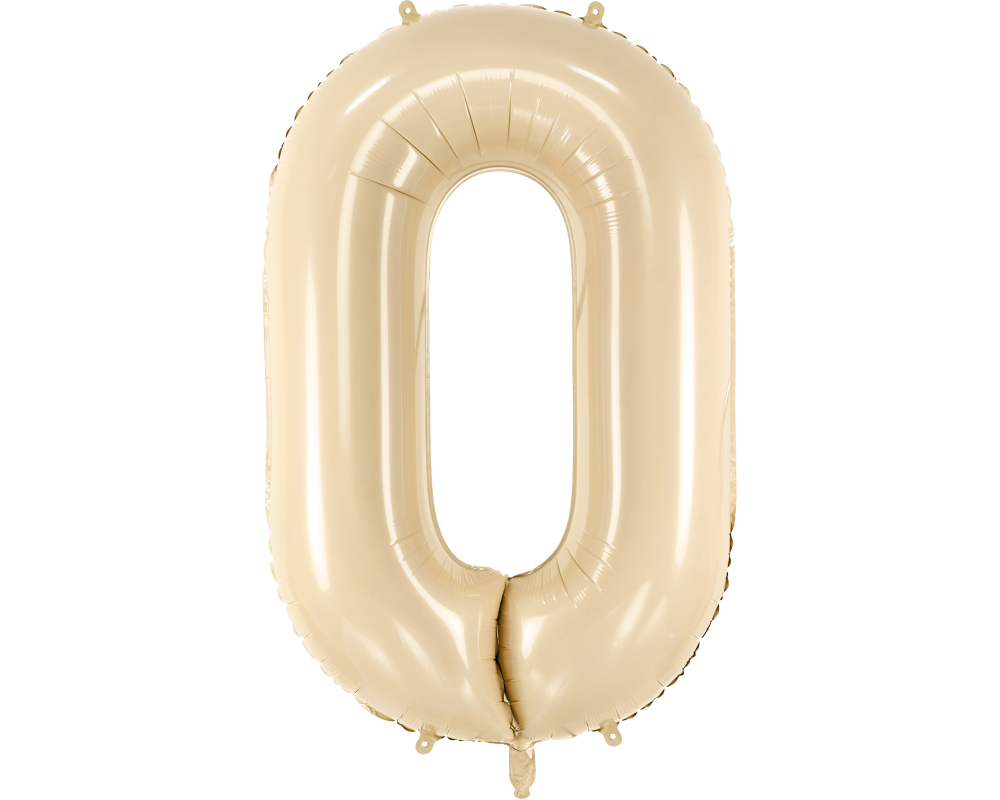 PARTYDECO Folienballon Ziffer 0 72cm FB230P-0-013 beige