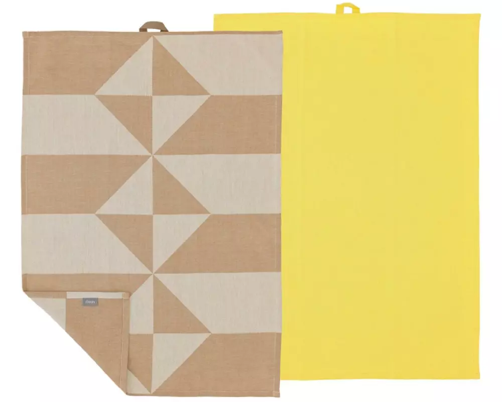 Södahl Geschirrtuch-Set Twist, 50 x 70 cm, Warm Taupe, 2 Stück