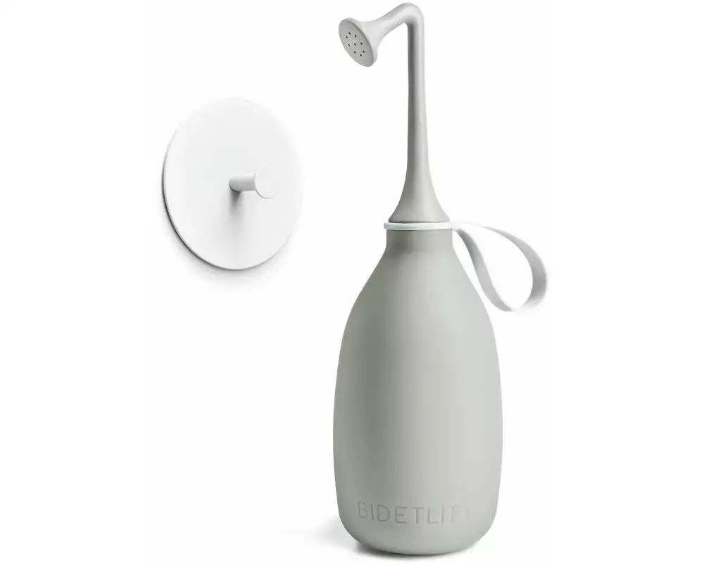 Bidetlity Po-Dusche Bidet 450 ml grau inkl. Haken weiss