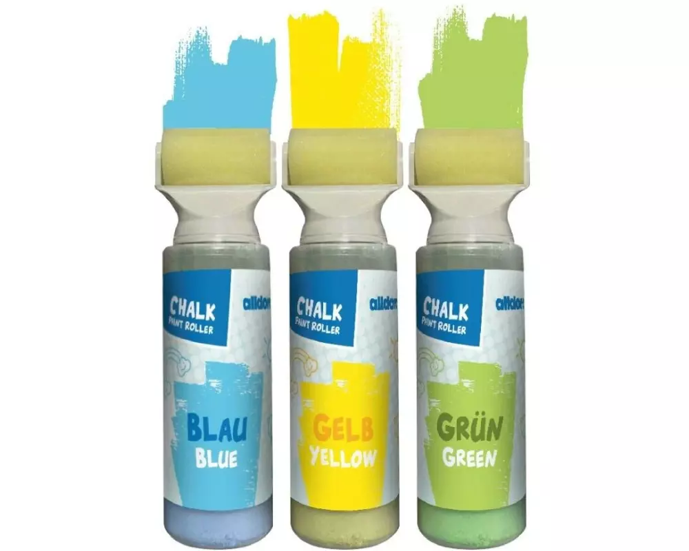 alldoro Kreideroller Flüssigkreide Roller Gelb Grün Blau