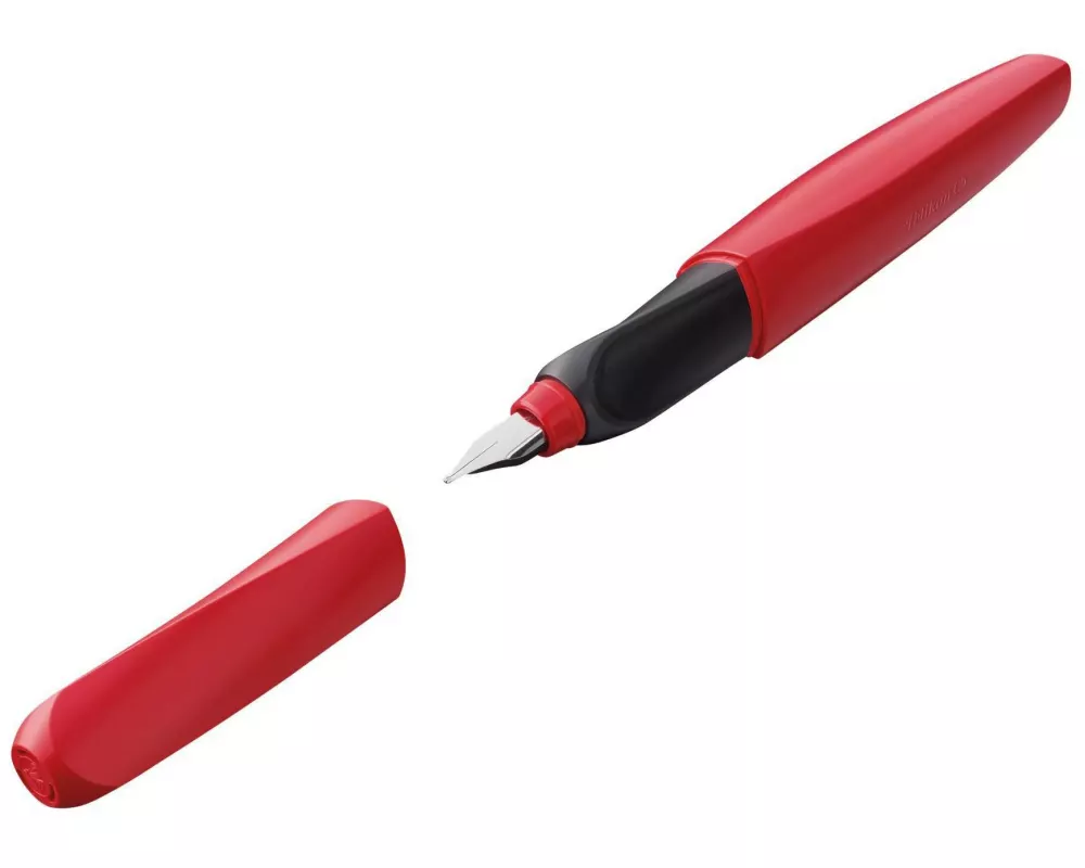 Pelikan Füllfederhalter Twist Medium (M), Rot/Schwarz