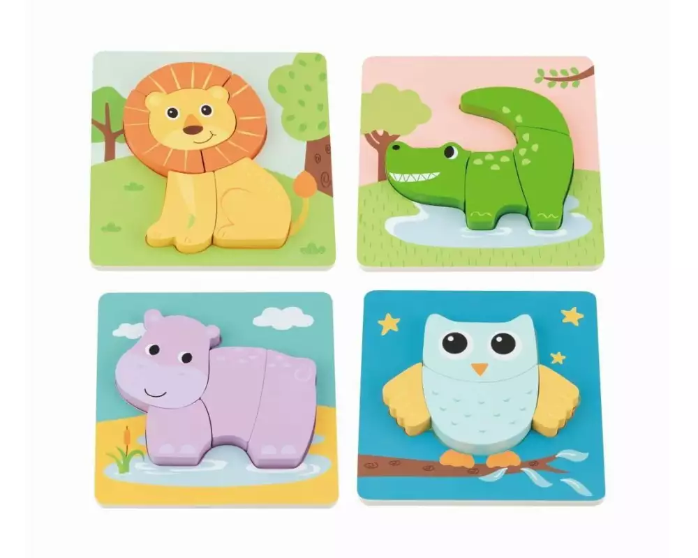 Spielba Holzspielwaren Puzzle-Set mit 4 Tieren