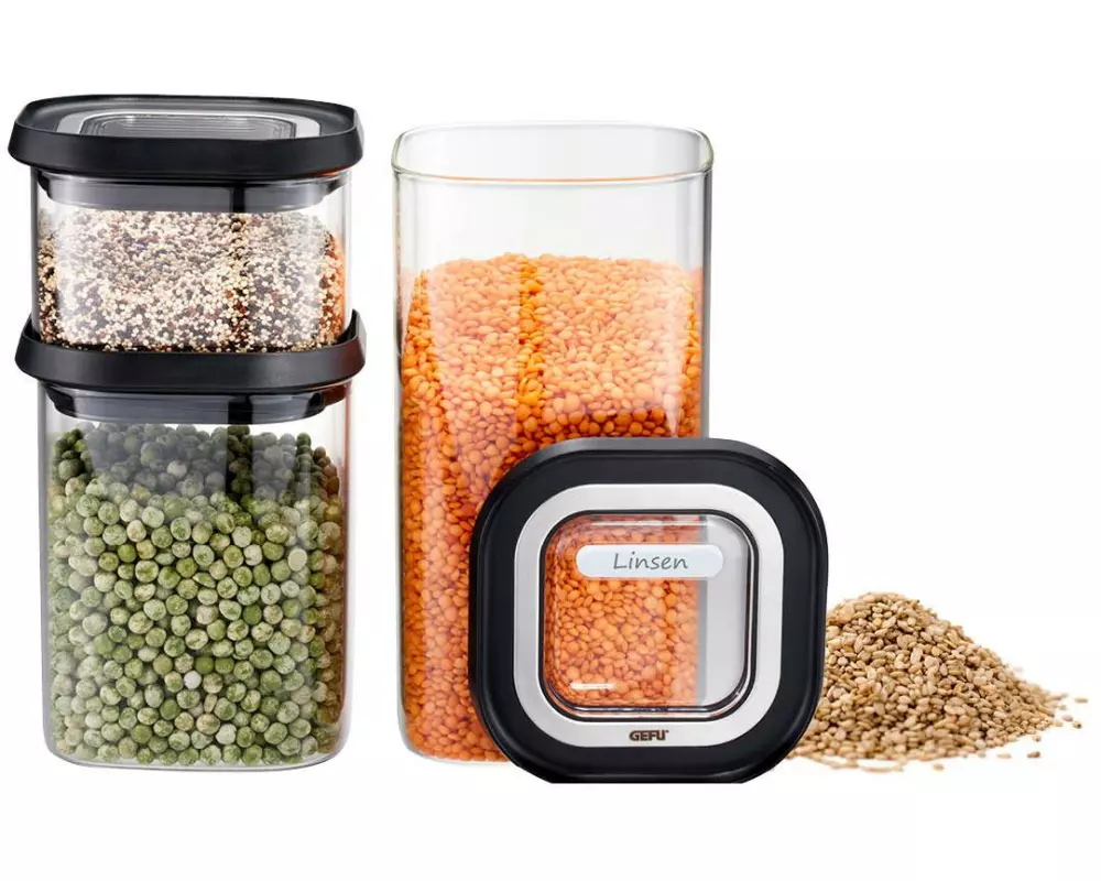 GEFU Vorratsdose Pantry 3-teilig, 400 ml/ 900 ml/ 1400 ml