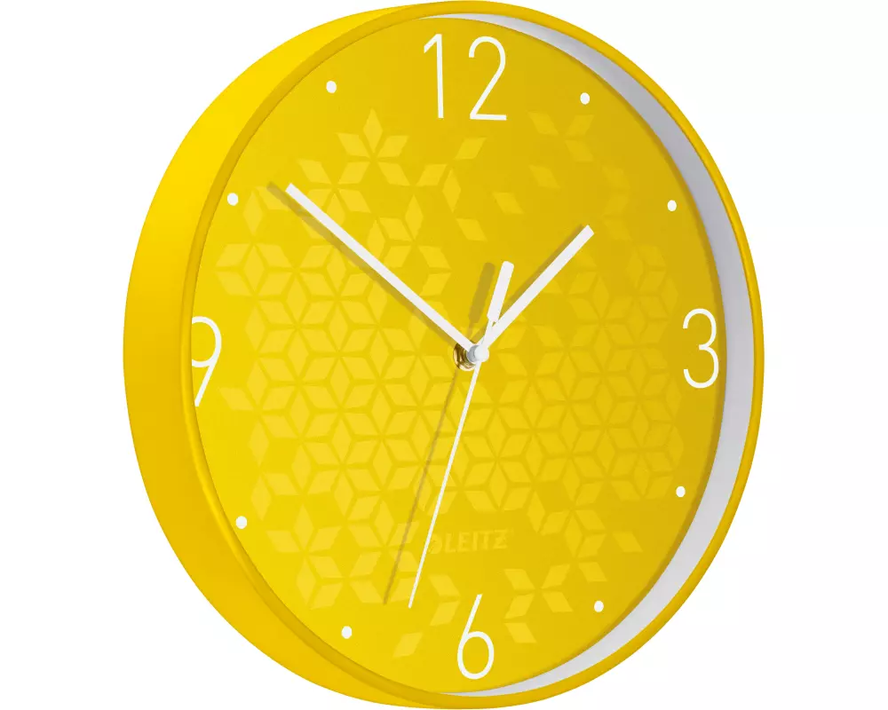 LEITZ Wanduhr WOW 29cm 9015-00-16 gelb