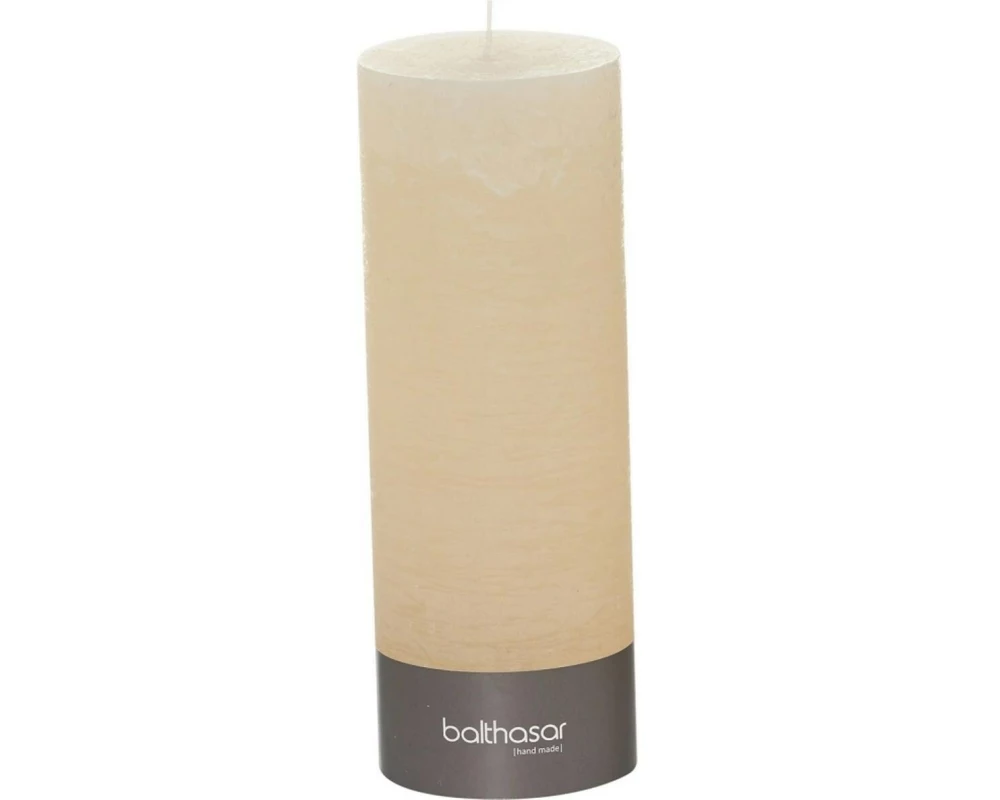balthasar Raureifkerze Rustico 22 cm x 8 cm, Ecru, 1 Stück