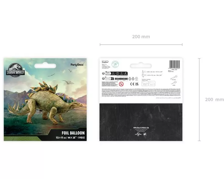 Partydeco Foliendekoballon Jurassic World Stegosaurus Mehrfarbig