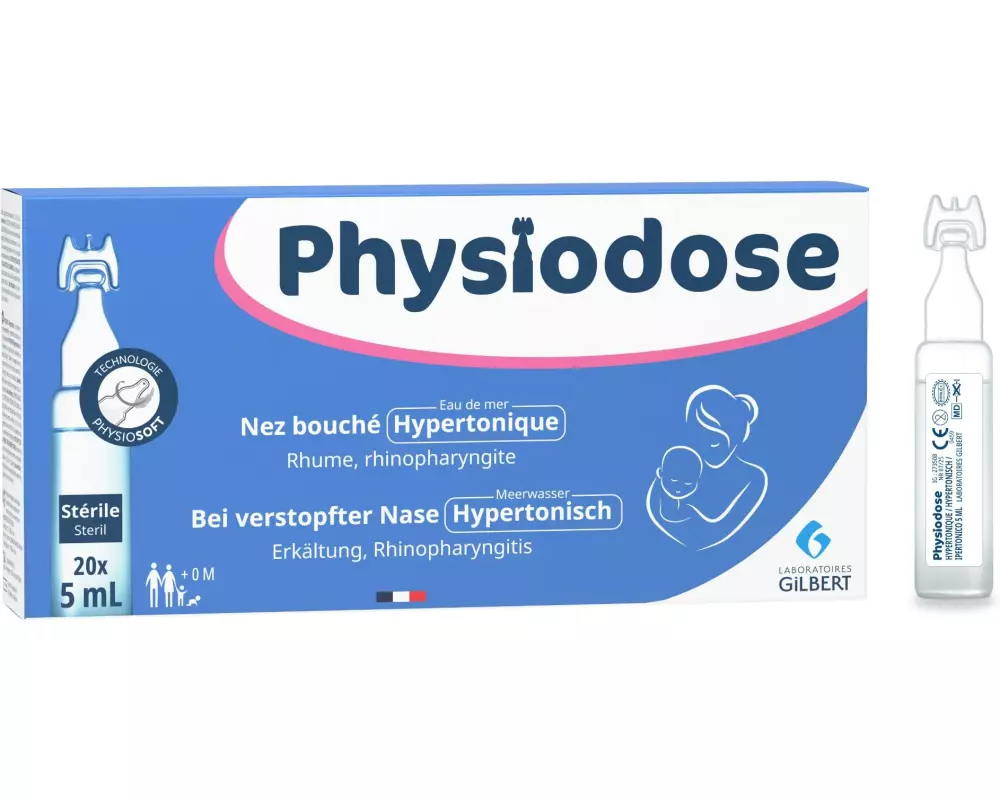Physiodose Nasenspülung Hypertonische Meersalzlösung 20 x 5 ml