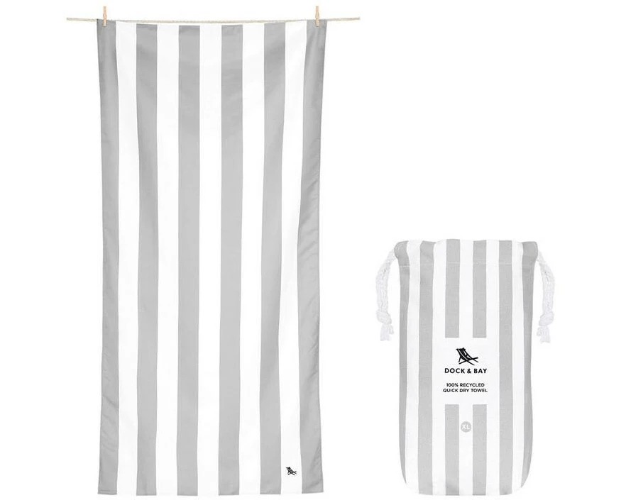 Dock & Bay Strandtuch Cabana 200 cm x 90 cm, Grau, Weiss