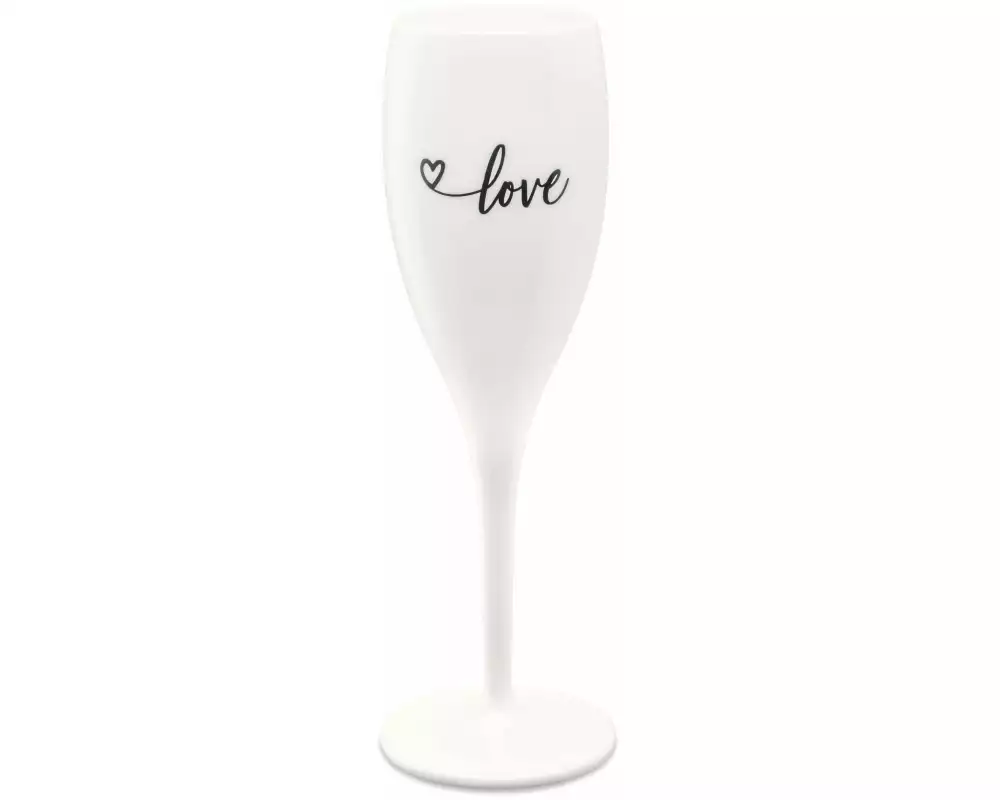 Koziol Sektglas Superglas Love 100 ml, 1 Stück, Weiss
