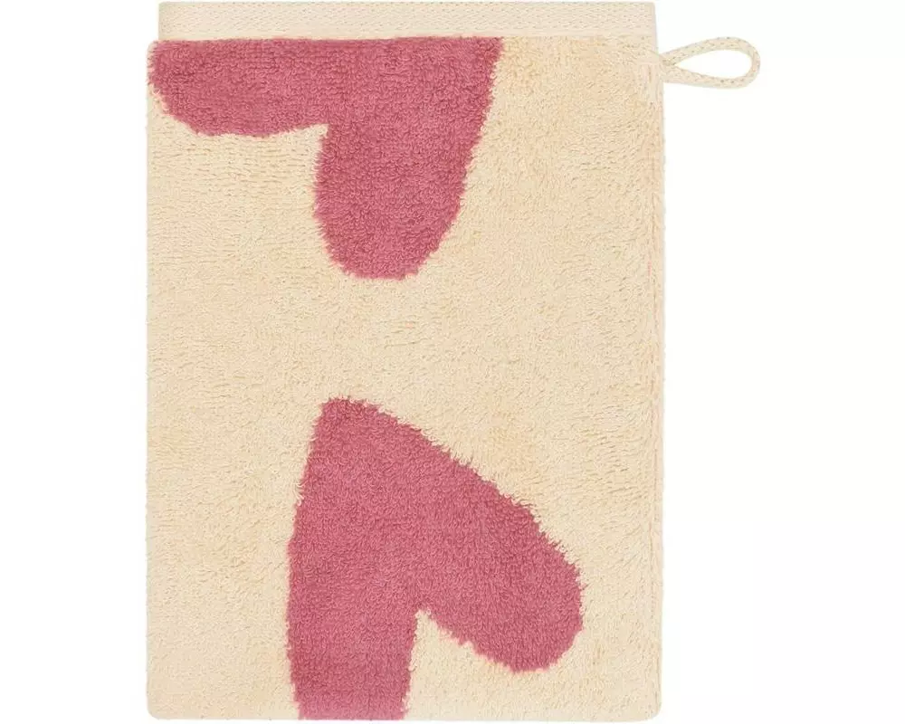 Cawö Waschhandschuh Heart Beats 16 x 22 cm, Pink