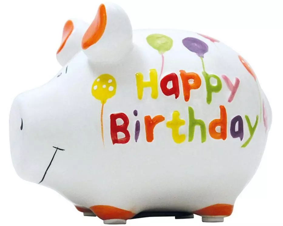 G. Wurm Spardose Happy Birthday 12.5 x 9 x 9 cm